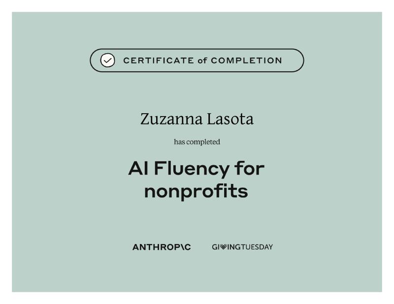 AI Fluency for Nonprofits certificate