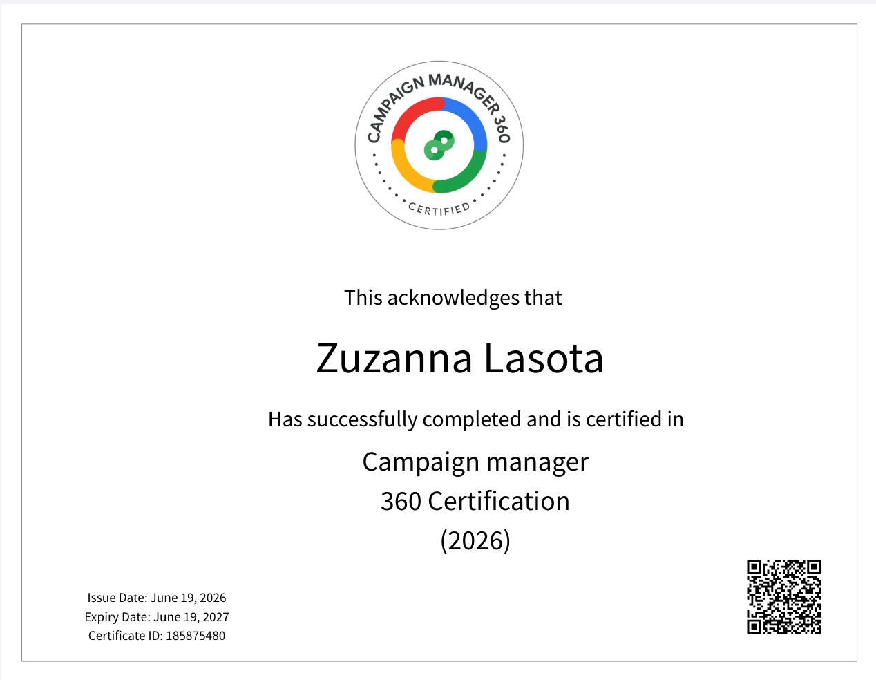 Campaign Manager 360 Certification